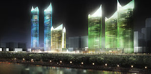 3d Visualisierungen Nachtperspektive Shenzen China